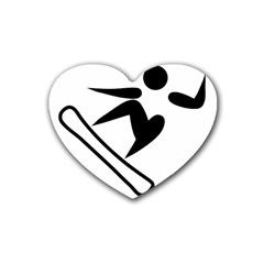 Snowboarding Pictogram  Heart Coaster (4 Pack)  by abbeyz71