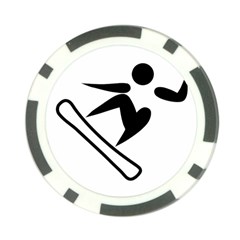 Snowboarding Pictogram  Poker Chip Card Guard by abbeyz71