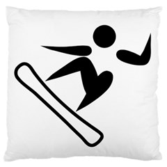 Snowboarding Pictogram  Large Flano Cushion Case (one Side) by abbeyz71