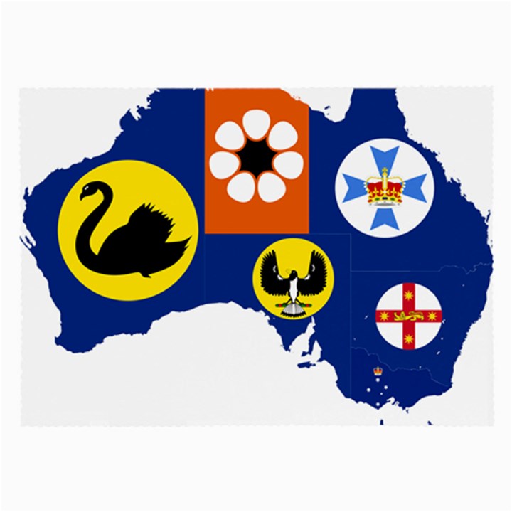 Flag Map of States And Territories of Australia Large Glasses Cloth (2-Side)