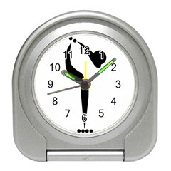 Artistic Roller Skating Pictogram Travel Alarm Clocks by abbeyz71