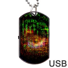 Radar Kaleidoscope Pattern Dog Tag Usb Flash (one Side) by Amaryn4rt