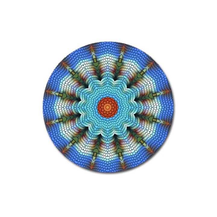 Pattern Blue Brown Background Magnet 3  (Round)