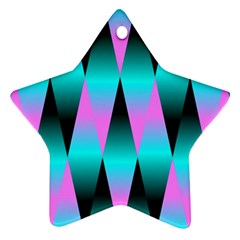 Shiny Decorative Geometric Aqua Ornament (star) by Amaryn4rt