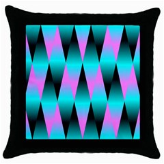 Shiny Decorative Geometric Aqua Throw Pillow Case (black) by Amaryn4rt