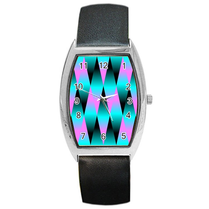 Shiny Decorative Geometric Aqua Barrel Style Metal Watch