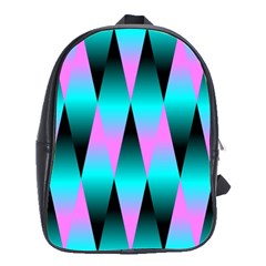 Shiny Decorative Geometric Aqua School Bags(large)  by Amaryn4rt