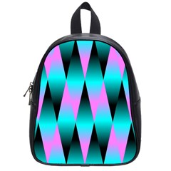 Shiny Decorative Geometric Aqua School Bags (small)  by Amaryn4rt