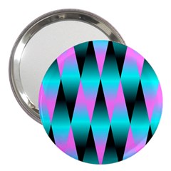 Shiny Decorative Geometric Aqua 3  Handbag Mirrors by Amaryn4rt