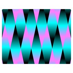 Shiny Decorative Geometric Aqua Double Sided Flano Blanket (medium)  by Amaryn4rt
