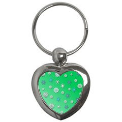 Snowflakes Winter Christmas Overlay Key Chains (heart) 