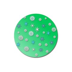 Snowflakes Winter Christmas Overlay Magnet 3  (round) by Amaryn4rt