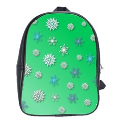 Snowflakes Winter Christmas Overlay School Bags(large)  by Amaryn4rt