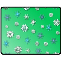 Snowflakes Winter Christmas Overlay Fleece Blanket (medium)  by Amaryn4rt