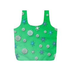 Snowflakes Winter Christmas Overlay Full Print Recycle Bags (s)  by Amaryn4rt