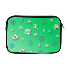 Snowflakes Winter Christmas Overlay Apple Macbook Pro 17  Zipper Case by Amaryn4rt