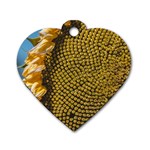 Sunflower Bright Close Up Color Disk Florets Dog Tag Heart (One Side) Front