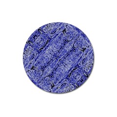 Texture Blue Neon Brick Diagonal Magnet 3  (round) by Amaryn4rt