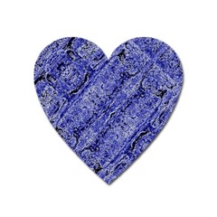 Texture Blue Neon Brick Diagonal Heart Magnet by Amaryn4rt