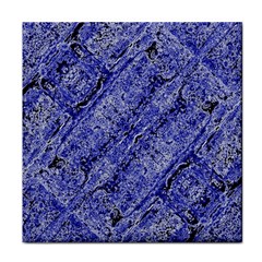 Texture Blue Neon Brick Diagonal Face Towel by Amaryn4rt