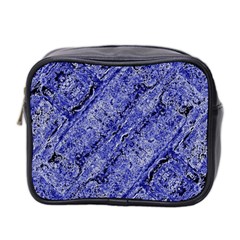 Texture Blue Neon Brick Diagonal Mini Toiletries Bag 2-side by Amaryn4rt