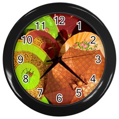 Umbrellas Parasols Design Rain Wall Clocks (black) by Amaryn4rt