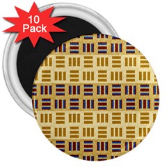 Textile Texture Fabric Material 3  Magnets (10 Pack)  by Amaryn4rt