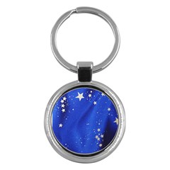 The Substance Blue Fabric Stars Key Chains (round)  by Amaryn4rt