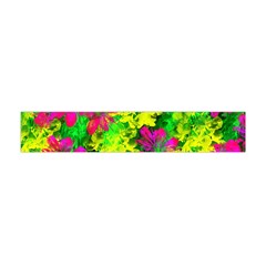 Flowers Chaos In Green, Yellow And Pinks Flano Scarf (mini) by traceyleeartdesigns