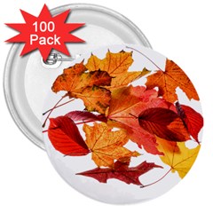 Autumn Leaves Leaf Transparent 3  Buttons (100 Pack) 