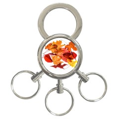 Autumn Leaves Leaf Transparent 3-ring Key Chains