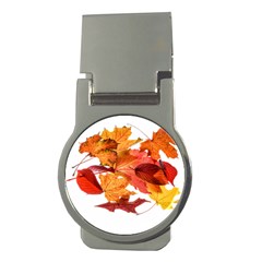 Autumn Leaves Leaf Transparent Money Clips (round)  by Amaryn4rt