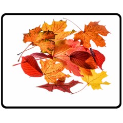 Autumn Leaves Leaf Transparent Double Sided Fleece Blanket (medium)  by Amaryn4rt