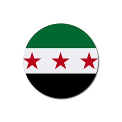 Flag Of Syria Rubber Round Coaster (4 Pack)  by abbeyz71