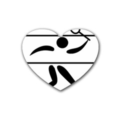 Badminton Pictogram Heart Coaster (4 Pack)  by abbeyz71