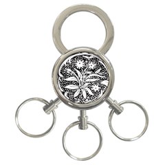 Decoration Pattern Design Flower 3-Ring Key Chains