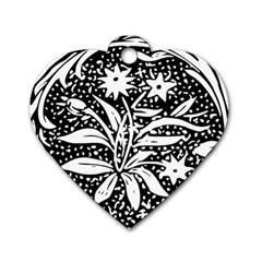 Decoration Pattern Design Flower Dog Tag Heart (one Side) by Amaryn4rt