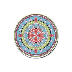 Drawing Mandala Art Rubber Coaster (round) 