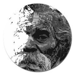 Grandfather Old Man Brush Design Magnet 5  (round) by Amaryn4rt