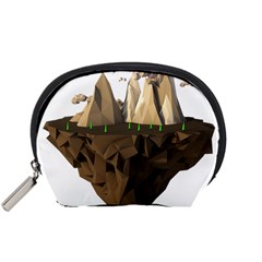 Low Poly Floating Island 3d Render Accessory Pouches (small)  by Amaryn4rt