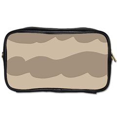 Pattern Wave Beige Brown Toiletries Bags by Amaryn4rt