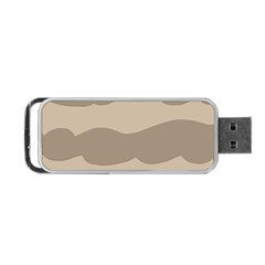 Pattern Wave Beige Brown Portable Usb Flash (one Side) by Amaryn4rt