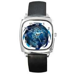 Photo Album Photo Montage About Square Metal Watch by Amaryn4rt