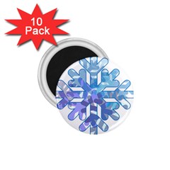 Snowflake Blue Snow Snowfall 1 75  Magnets (10 Pack)  by Amaryn4rt