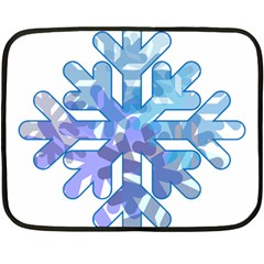 Snowflake Blue Snow Snowfall Double Sided Fleece Blanket (mini)  by Amaryn4rt