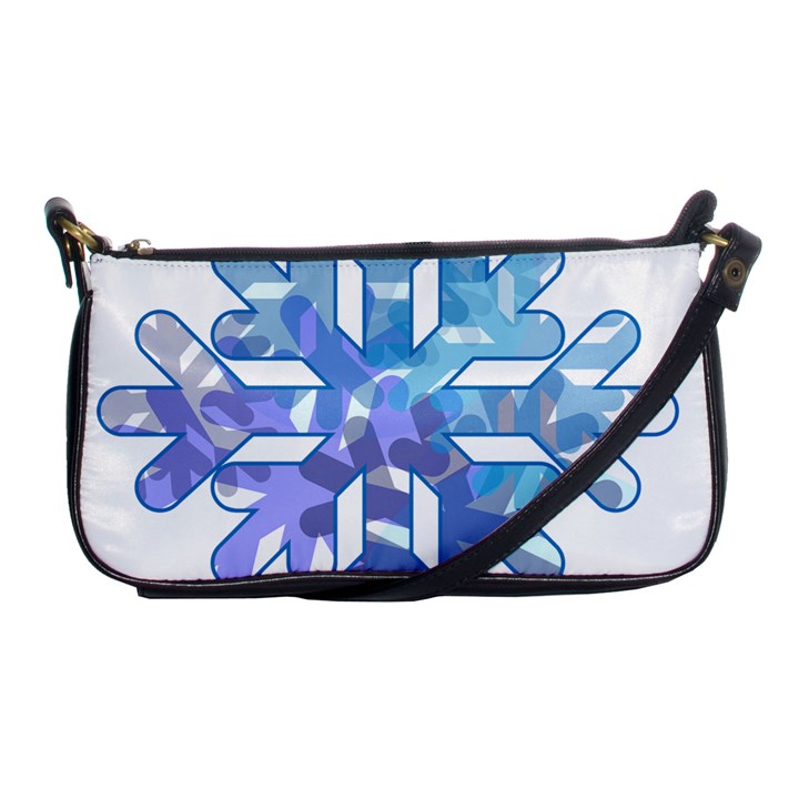 Snowflake Blue Snow Snowfall Shoulder Clutch Bags