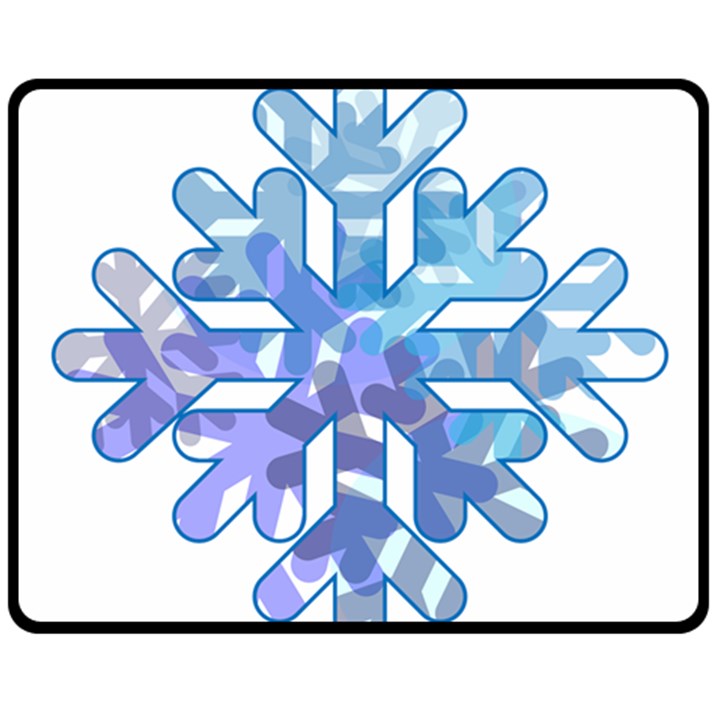 Snowflake Blue Snow Snowfall Fleece Blanket (Medium) 