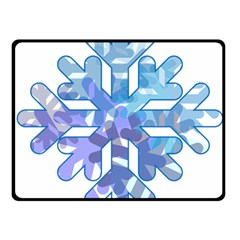 Snowflake Blue Snow Snowfall Fleece Blanket (small) by Amaryn4rt