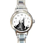 The Pier The Seagulls Sea Graphics Round Italian Charm Watch Front