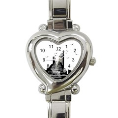 The Pier The Seagulls Sea Graphics Heart Italian Charm Watch by Amaryn4rt